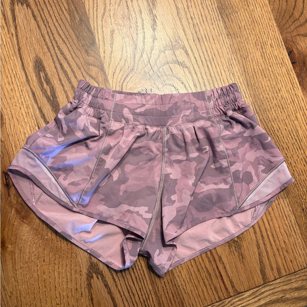 Lululemon Pink Camo Hotty Hot Shorts